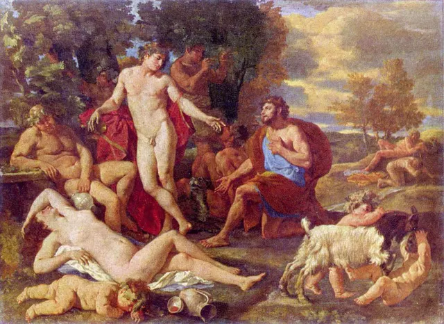 Midas diante de Baco, Nicolas Poussin