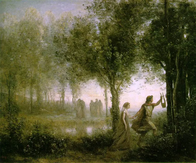 Orfeu conduzindo Eurídice, Camille Corot